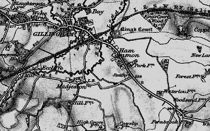 Old map of Ham Common in 1898