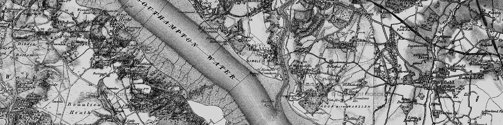 Old map of Hamble-le-Rice in 1895