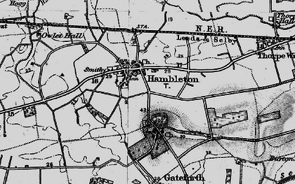 Old map of Gateforth Hall in 1895