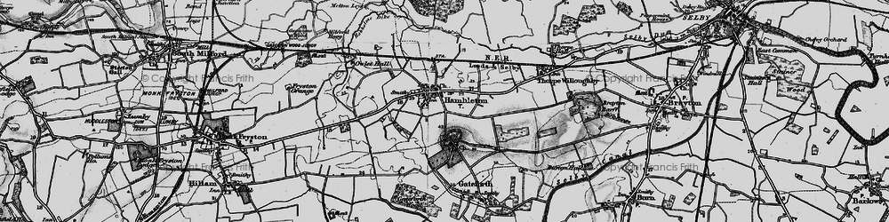Old map of Gateforth Hall in 1895
