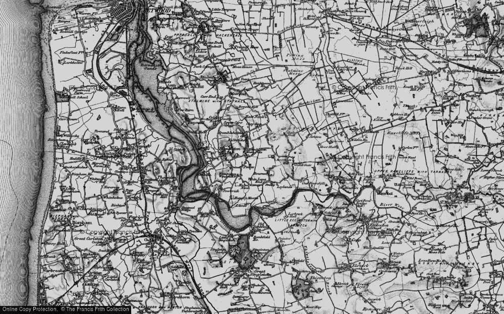 Old Map of Hambleton Moss Side, 1896 in 1896