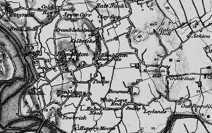 Old map of Hambleton Moss Side in 1896