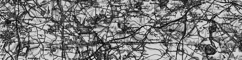 Old map of Hammerwich in 1898