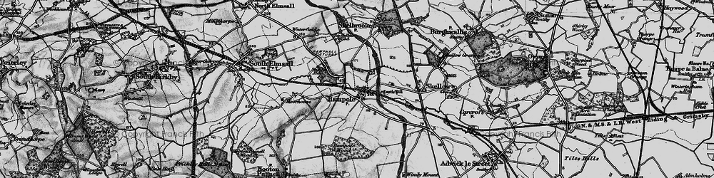 Old map of Hampole in 1895