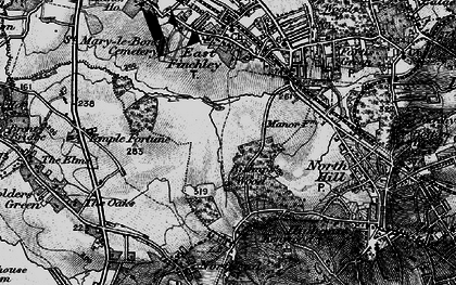Old map of Hampstead Garden Suburb in 1896