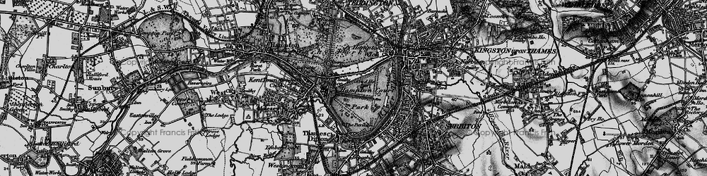 Old map of Molesey Lock in 1896