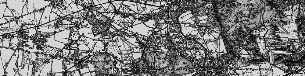 Old map of Hampton Hill in 1896