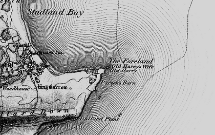Old map of Handfast Point in 1897