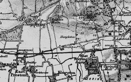Old map of Highdown Hill in 1895