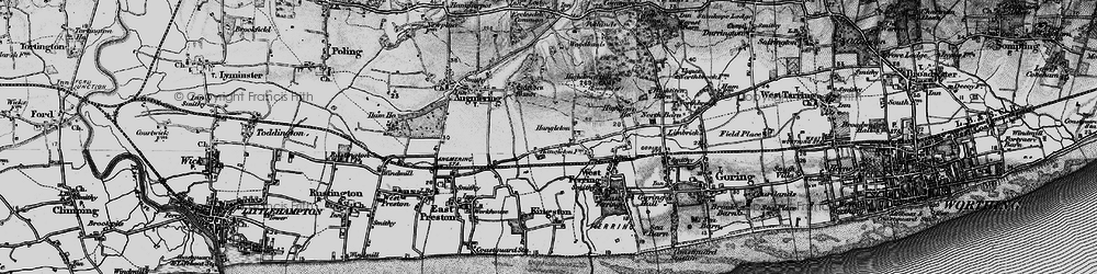 Old map of Highdown Hill in 1895