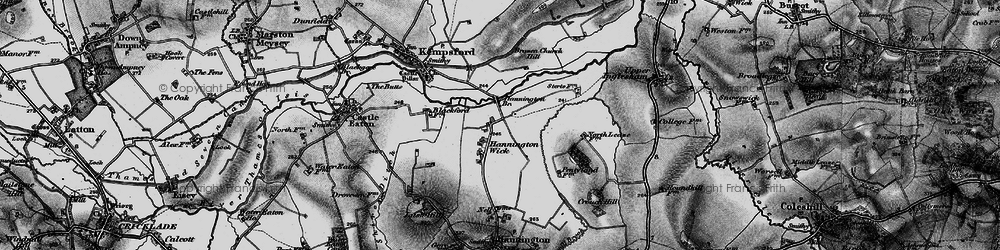Old map of Brazen Church Hill in 1896