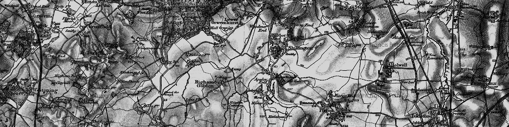 Old map of Hanscombe End in 1896