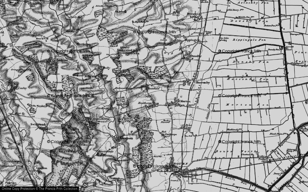 Old Map of Hanthorpe, 1895 in 1895