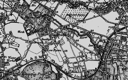 Old map of Hanworth in 1896