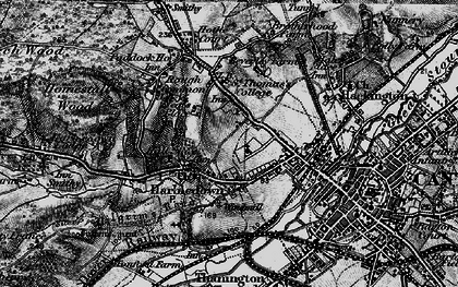 Old map of Harbledown in 1895