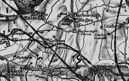Old map of Harborough Parva in 1899