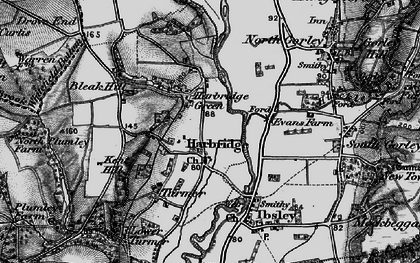 Old map of Harbridge Green in 1895