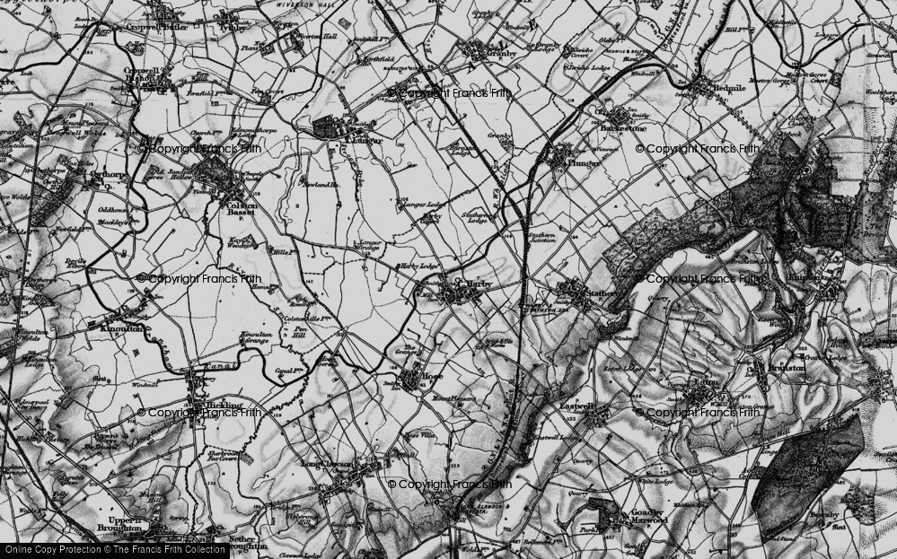 Old Map of Historic Map covering Langar Lodge in 1899