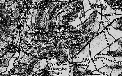 Old map of Harcombe in 1897