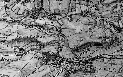 Old map of Harden in 1896