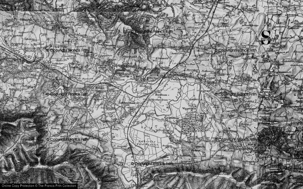 Old Map of Hardham, 1895 in 1895