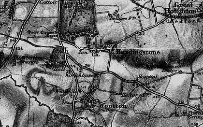 Old map of Hardingstone in 1898