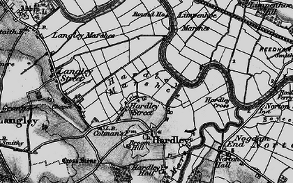 Old map of Hardley Street in 1898