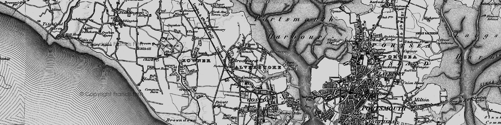 Old map of Hardway in 1895