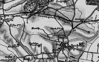 Old map of Buckden Wood in 1898