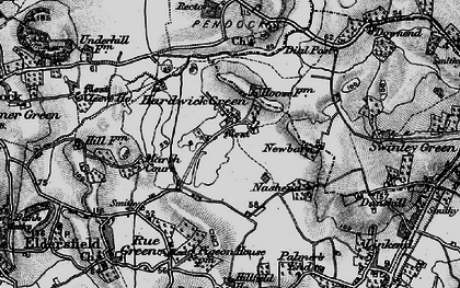 Old map of Hardwick Green in 1896