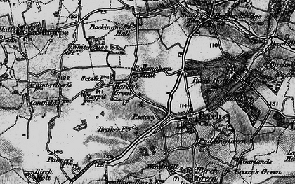 Old map of Hardy's Green in 1896