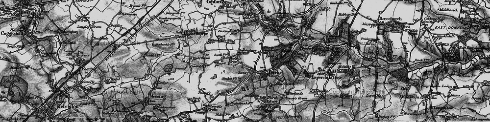 Old map of Hardy's Green in 1896