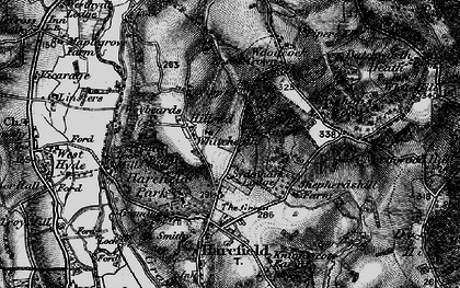 Old map of Harefield Grove in 1896