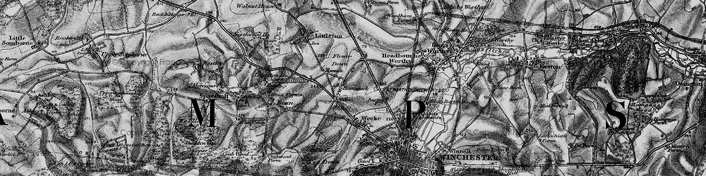 Old map of Harestock in 1895