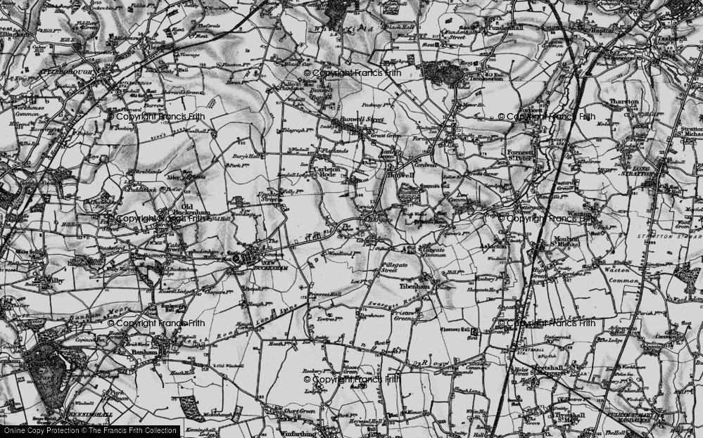 Old Map of Historic Map covering Norwich Gap in 1898
