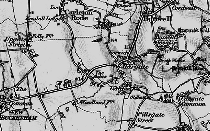 Old map of Hargate in 1898