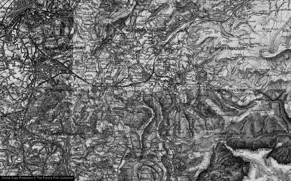 Old Map of Hargate Hill, 1896 in 1896