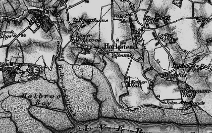 Old map of Harkstead in 1896