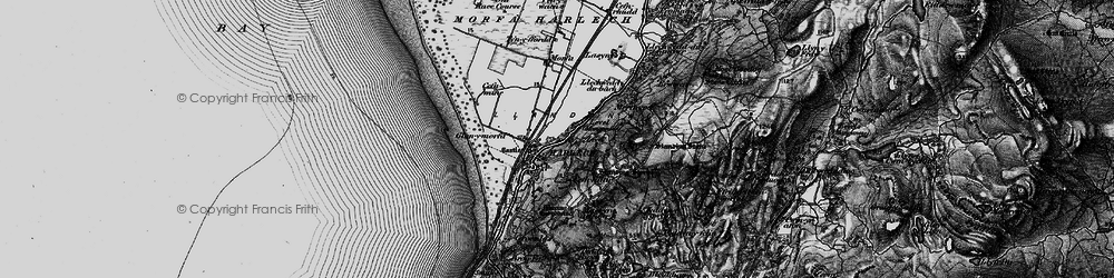 Old map of Harlech in 1899