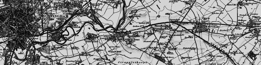 Old map of Harlequin in 1899