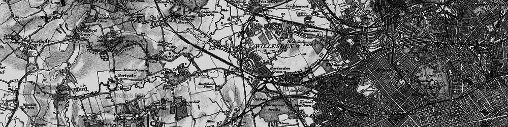 Old map of Harlesden in 1896