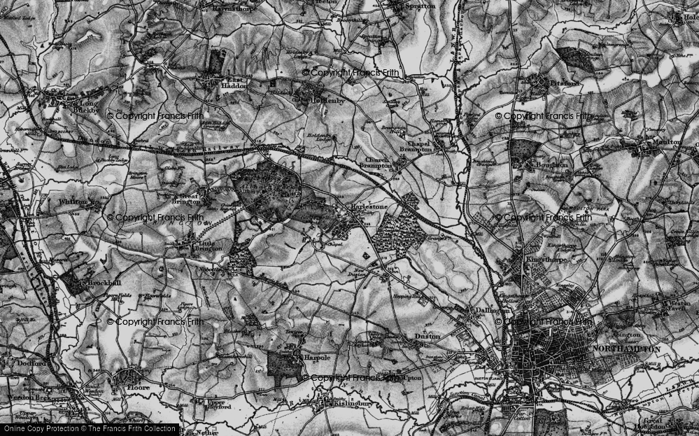 Old Map of Harlestone, 1898 in 1898