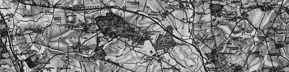 Old map of Harlestone in 1898