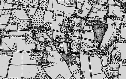 Old map of Harlington in 1896