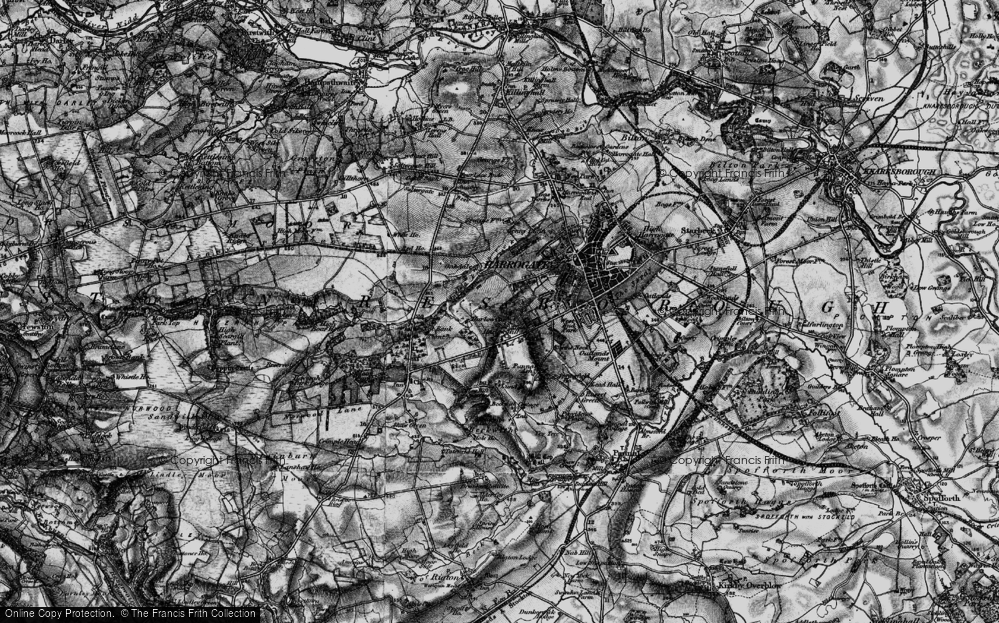 Old Map of Harlow Hill, 1898 in 1898