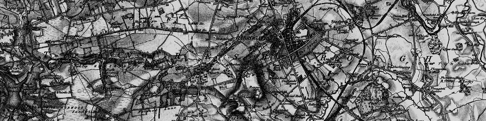 Old map of Harlow Hill in 1898