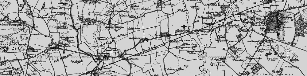 Old map of Aughton Ruddings Grange in 1898