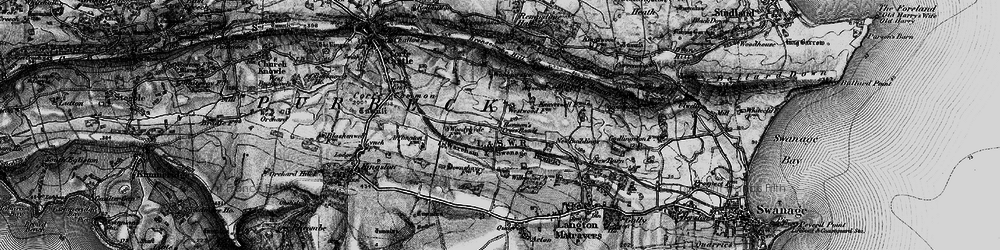 Old map of Harman's Cross in 1897