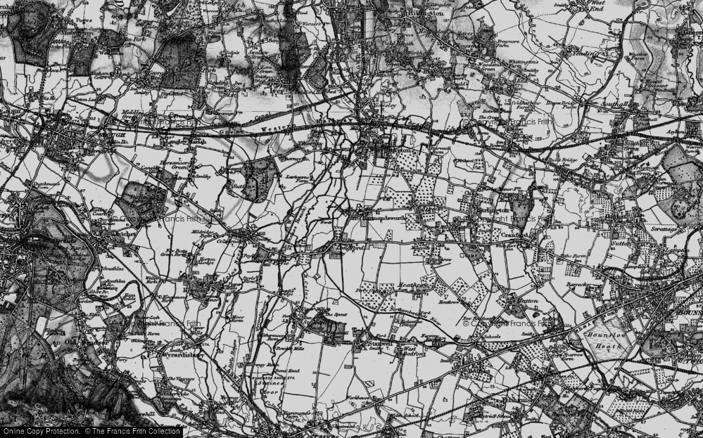 Old Map of Harmondsworth, 1896 in 1896