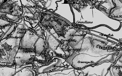 Old map of Harnage in 1899